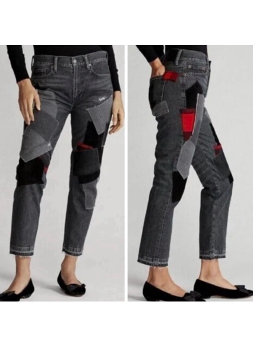 POLO RALPH LAUREN Avery Boyfriend Artsy Patchwork Jeans 27